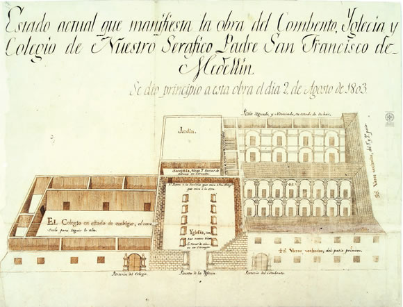 Plano del convento franciscano. 