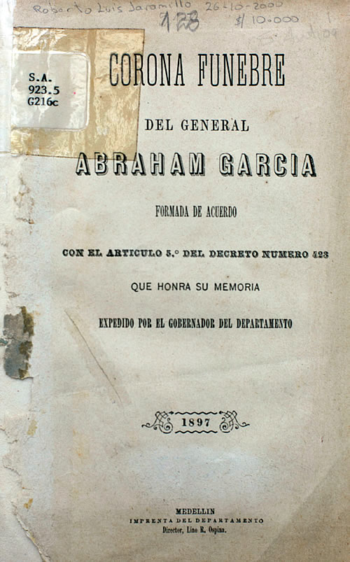 Corona Fúnebre del General Abraham García