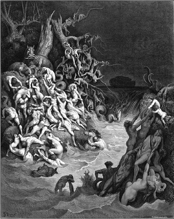 El diluvio. Gustave Doré, 1866.